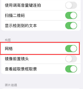 无极苹果手机维修网点分享iPhone如何开启九宫格构图功能 