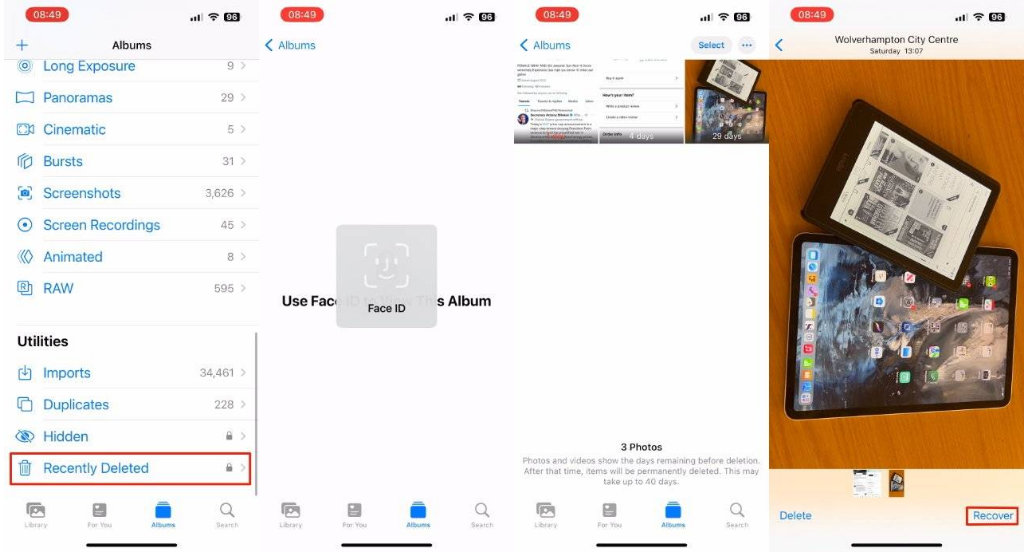 无极苹果14维修分享 iPhone14 上恢复已删除的照片 