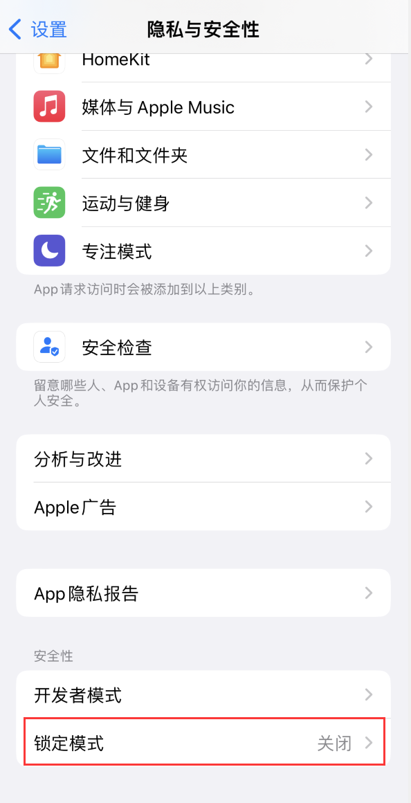 无极苹果手机维修分享iOS 16 “锁定模式”是什么 