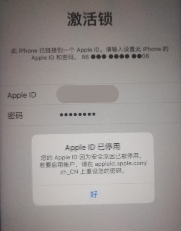 无极苹果手机维修分享iPhone 12 出现提示“Apple ID 已停用”怎么办 